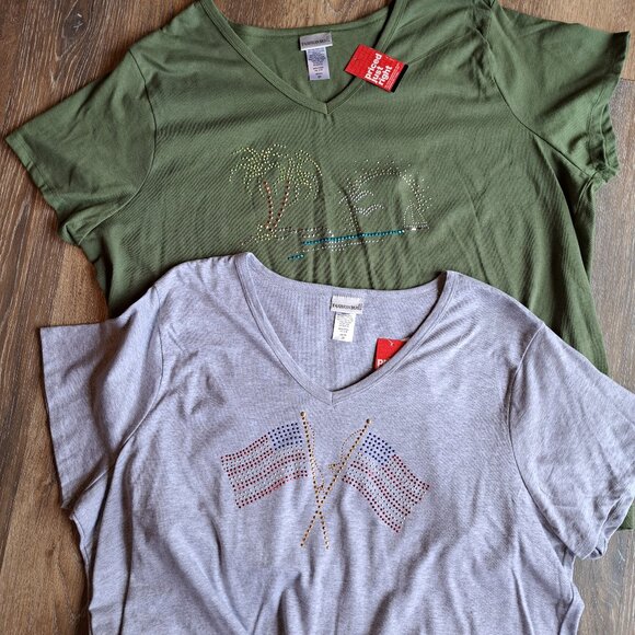 2 Bling Tees Size 2X - Picture 1 of 14